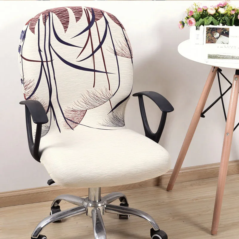 Computer Chair Cover Office Chair Swivel Seat Elastic Rotating Lift Chair Anti-dirty Stretchable Removable Washable Comfortable