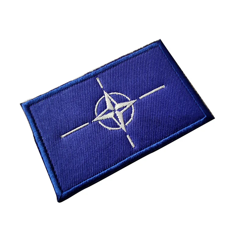 OTAN NATO Flag hafty haczyki i pętelki ubrania odznaka opaska na ramię plecak naklejki entuzjasta militariów taktyczna torba wojskowa aplikacje