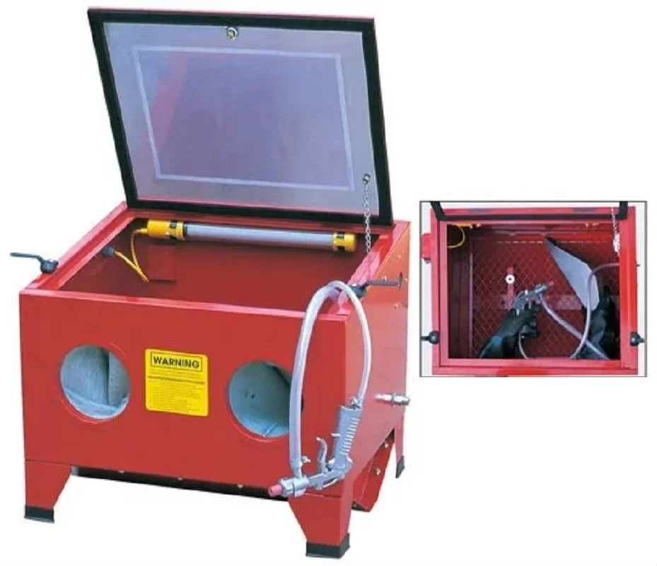 SBC90 Sandblast Cabinet The Open and Closed 90L Liter Box Type Mini Sandblasting Machine