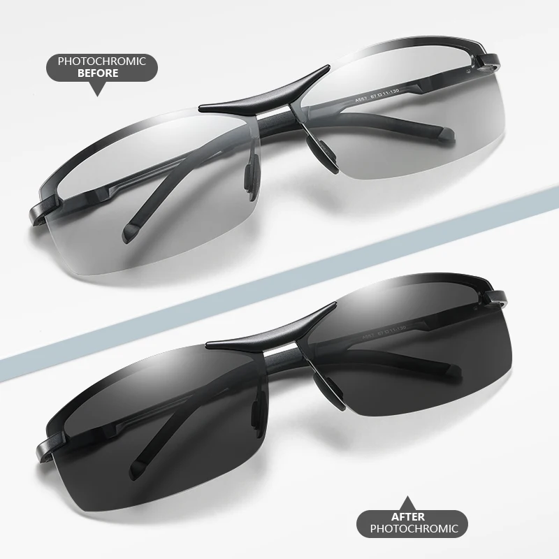 KATELUO Day Night Vision Eyeglasses Men Sunglasses For Driving Polarized UV400 Sports Eyewear Photochromic Male Sun Glasses 557