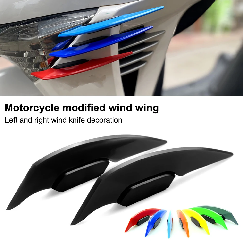 1Pair Universal Motorcycle Winglet Aerodynamic Spoiler Wing with Adhesive Motorcycle Decoration Sticker for Motorbike Scooter