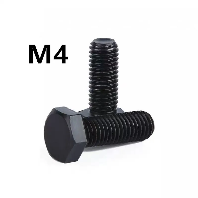 500/100PCS M4x8/10/12/16/40mm GB5783 DIN933 Black 304 Stainless steel Outer Hexagon Hex Socket Head Cap Screw Bolt Metric Thread