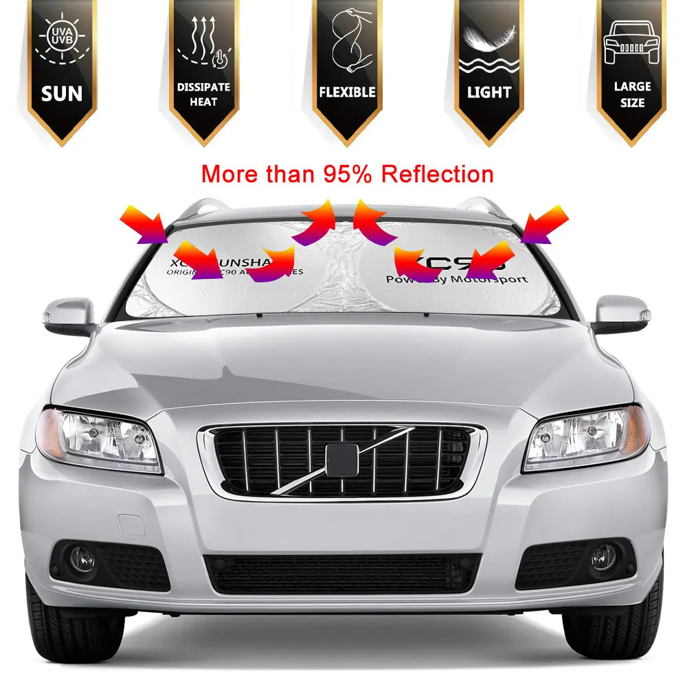 For Volvo XC60 XC90 S60 XC40 AWD C30 C70 S80 S90 T6 V40 V50 V60 V70 V90 XC70 Auto Accessories Car Windshield Sunshades Cover - view 2