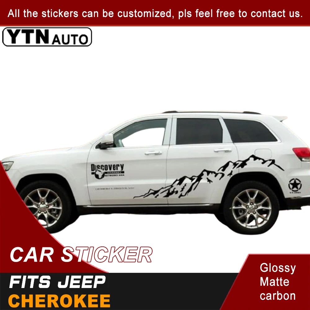

Car Stickers For Jeep Cherokee 2010 to 2023 2 Pcs Protect Scratch Side Body Graphic Vinyls Car Accessories Stickers And Decals