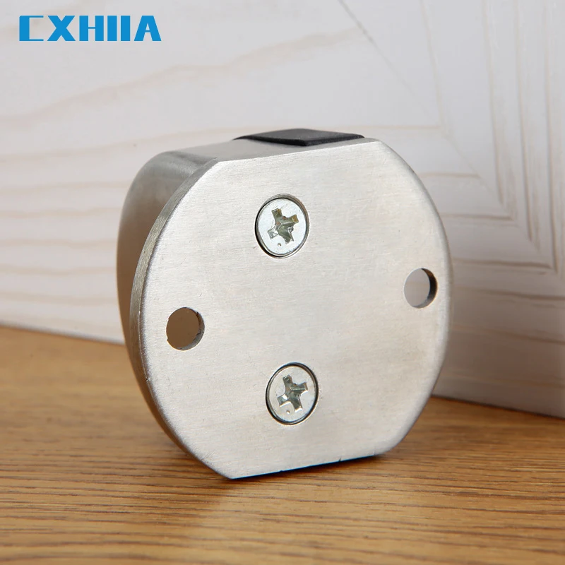 CXHIIA Stainless Steel Non Perforated Door Touch Bedroom Bathroom Invisible Anti-Collision Rubber Door Stop  Stopper