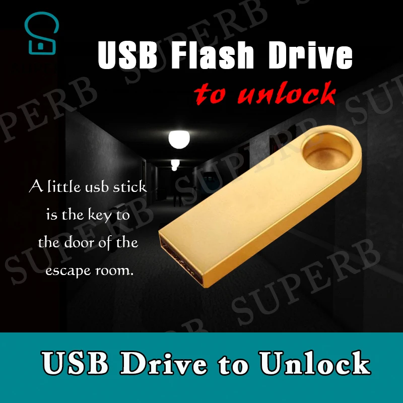 Imagem -02 - Sala de Fuga Prop Usb Flash Driver Prop Inserir Unidade Usb para Desbloquear a Vida Real Sala de Fuga Prop Disco Usb U-disco para Escapar Câmara