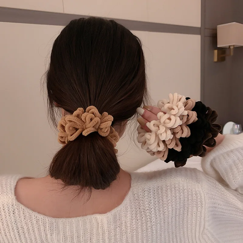 Kobiety aksamitne stałe Flods pluszowe miękkie Scrunchies elastyczne gumki do włosów kucyk trzymaj gumki do włosów krawat gumowe modne akcesoria do włosów