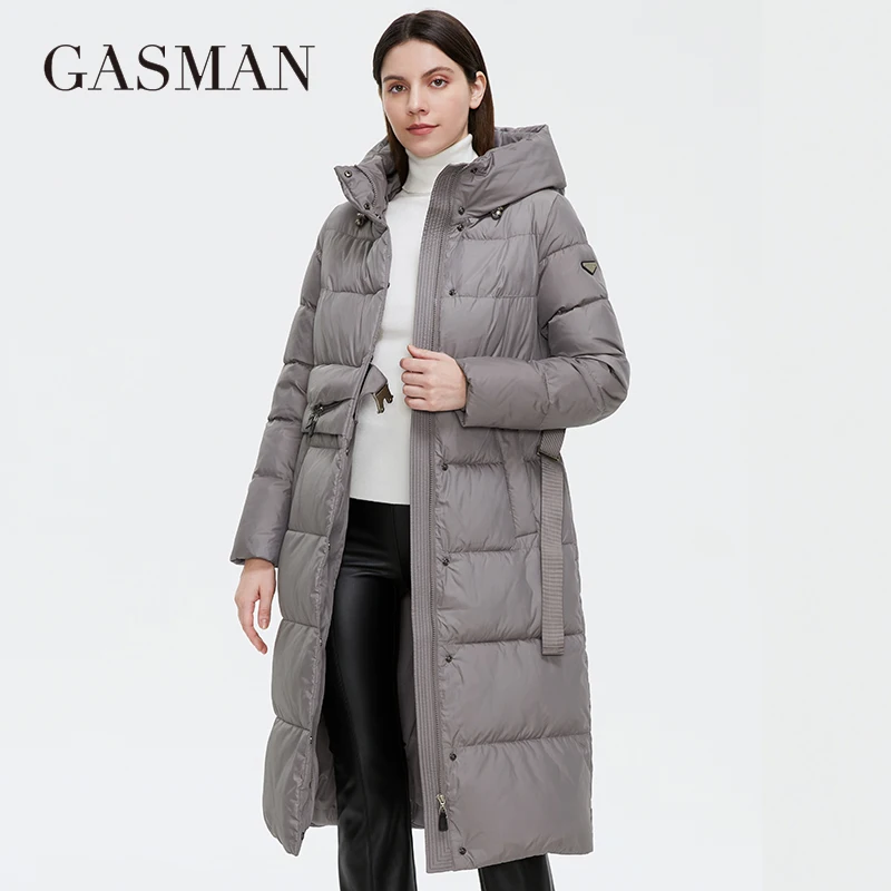 GASMAN 2022 Women\'s Winter Down Jackets Long Fashion Personalized belt Coat women High Quality Warm Outwear Hooded Parkas 21228