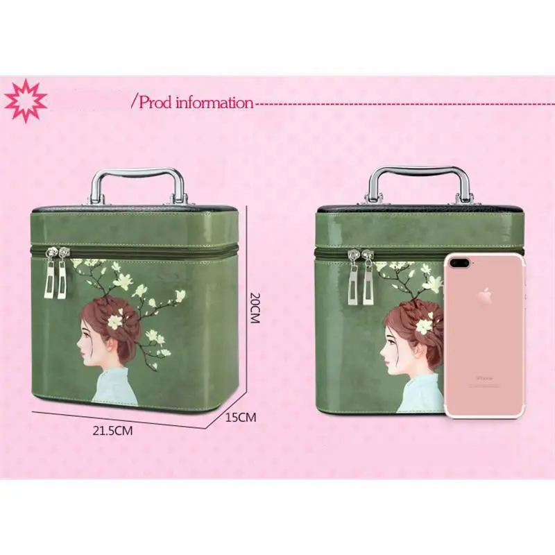 2024 New Makeup Bag Go Out Portable Large Capacity Student Girl Net Red Cute Cosmetics Storage Box Cosmetic Bag Neceser Bolsa