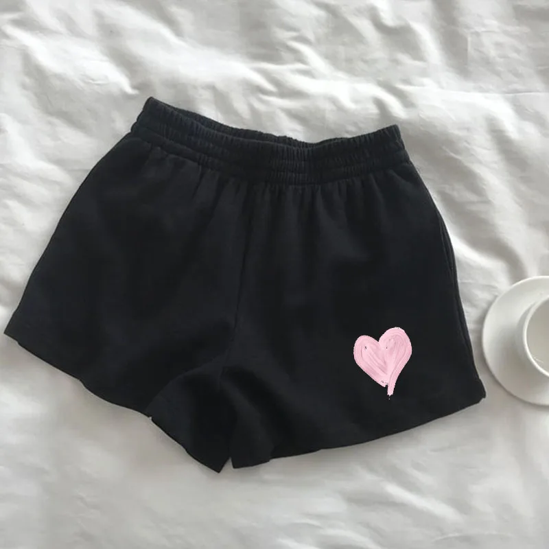 2021 Summer sexy shorts slim women's shorts heart-shaped print outdoor sports elastic waist office ladies fashion шортыженский