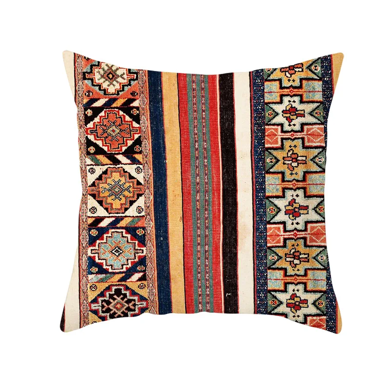 Ethnic Persian Carpet Print Cushion Cover Hot Retro Decorative Pillowcase Vintage Art Turkish Blanket Livingroom Throw Pillows