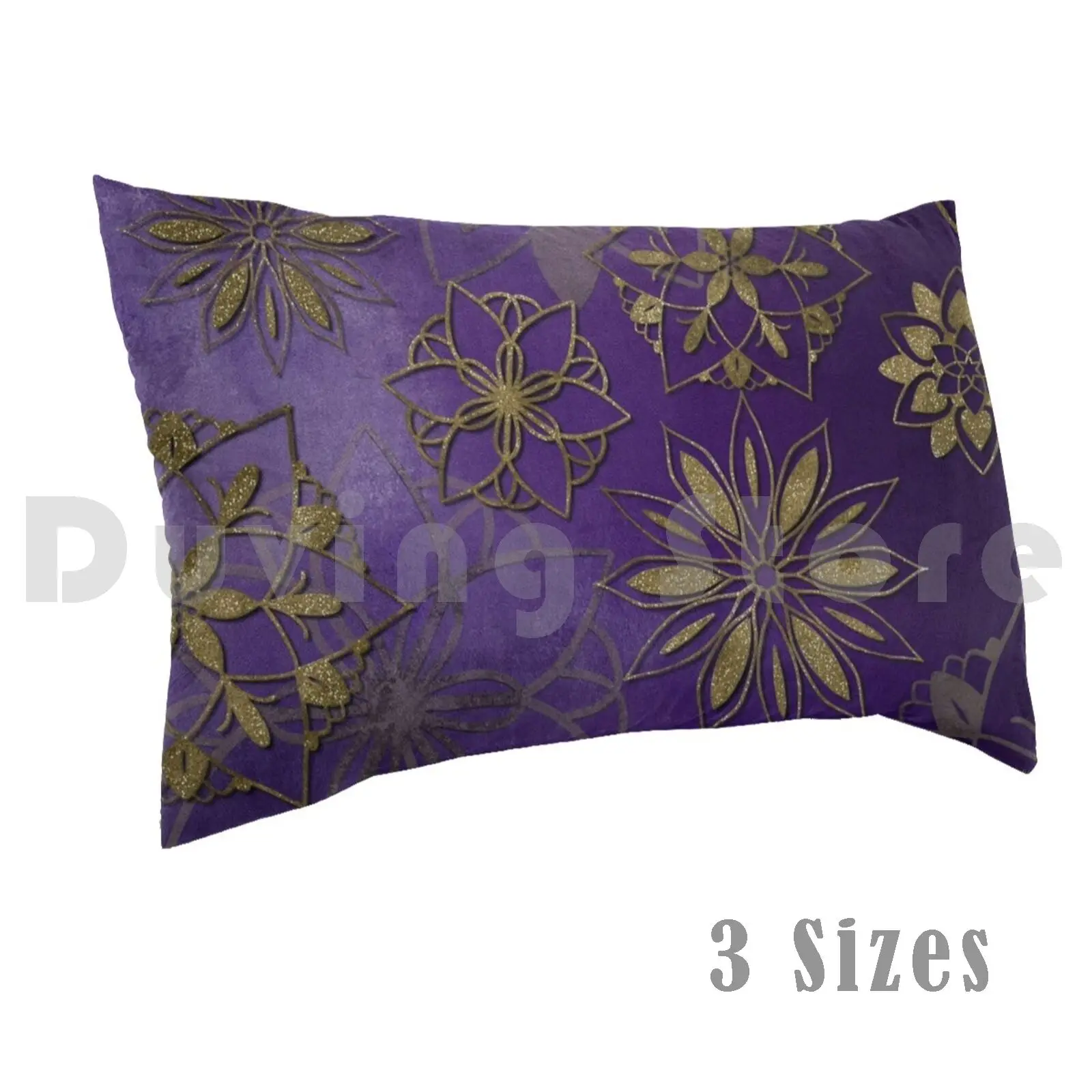 Violet And Gold Mandala Pillow Case DIY 50*70 Violet And Gold Mandala Violet Gold Mandala Violet Mandala