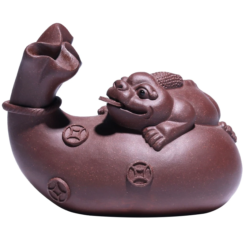 ★yixing pure manual ore old purple clay tea pet tea accessories play furnishing articles sculpture blessing bag of pig