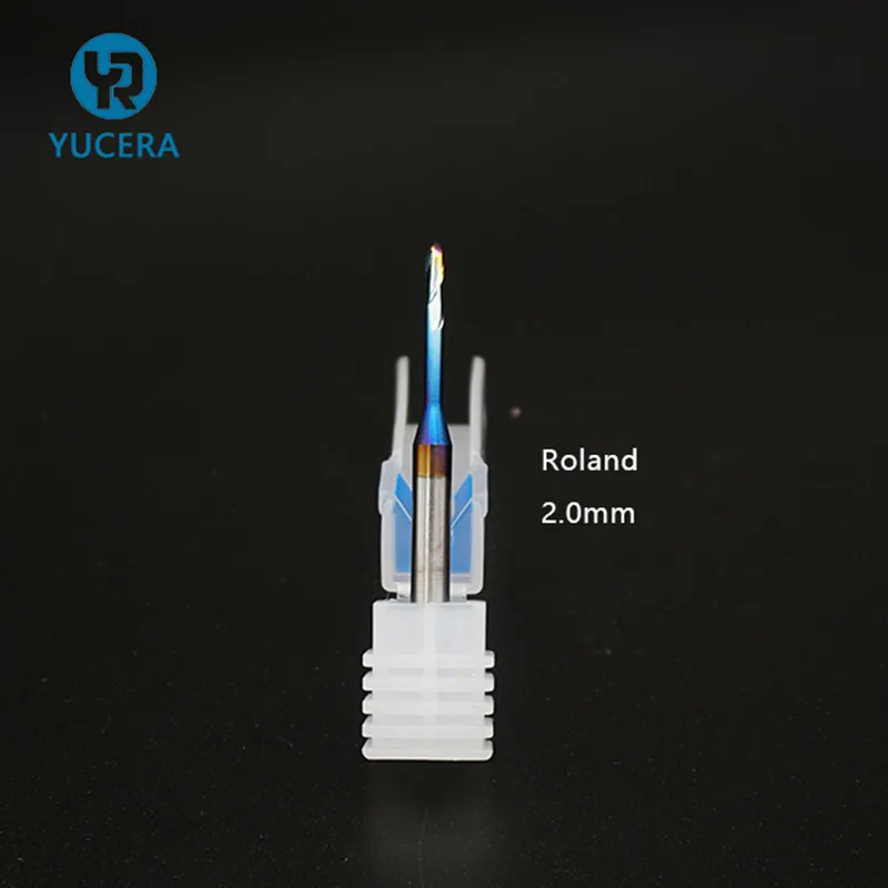 Roland Milling Burs For Zirconia/PMMA With Diamond Coating, Dental Cutter for Roland Sizes DWX 50/51D/52 Sizes 2.0/1.0/0.6/0.3mm