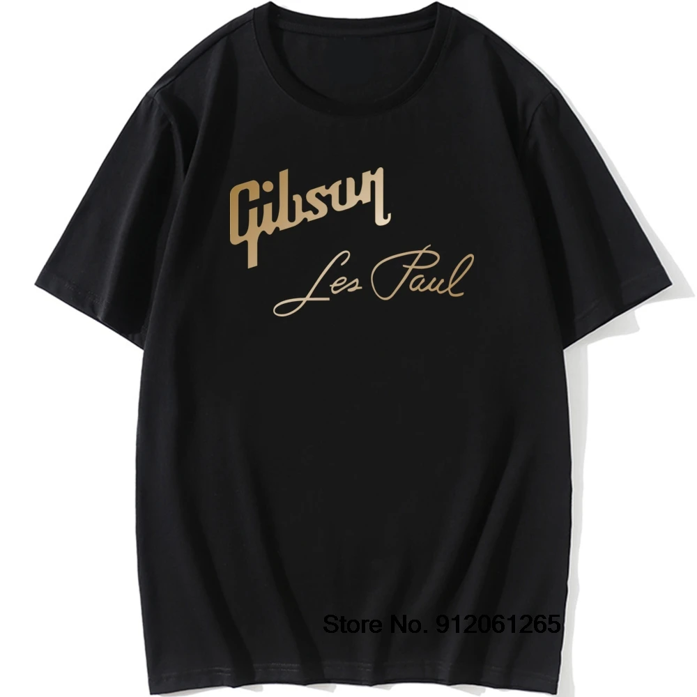 Gibson Les Paul Guitar Music Rock T Shirt Men 100% Cotton O-Neck T-Shirt Male Short Sleeve Tshirts Hip Hop Homme Cool Tops Tees