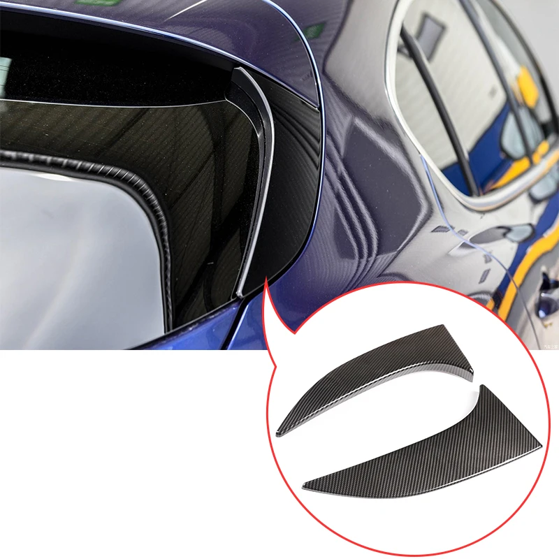 

For Alfa Romeo Stelvio 2017 2018 2019 2020 ABS Carbon Fiber Tail Door Triangle Decorative Panel Trim Car Accessories