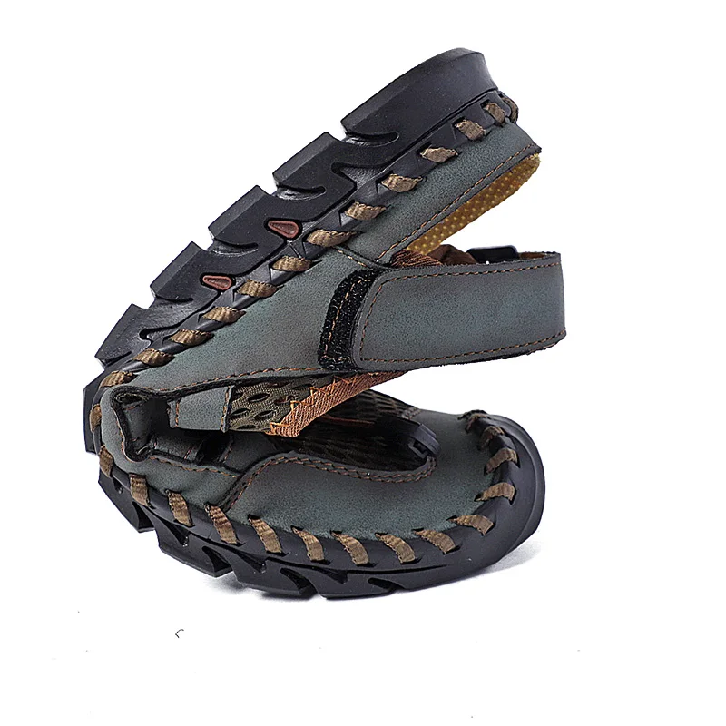 High quality Genuine Leather Men Sandals New Fashion Summer Casual Shoes Men Non-slip Beach Sandals Roman Sandals Size 38-48