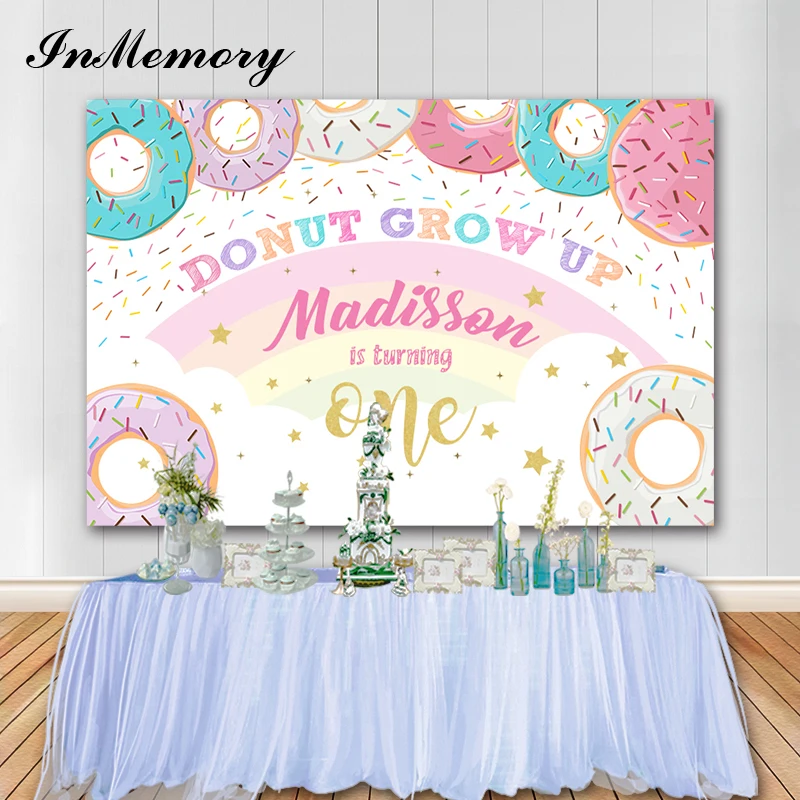 InMemory Donuts Theme Birthday Background Candy Paradise Child 1st Birthday Party Photography Backgrounds Photo Studio Photocall