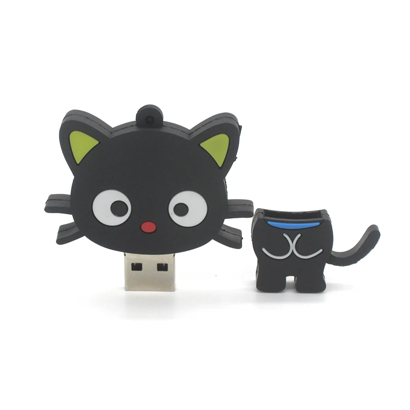 Cartoon Black Cat Pen Drive Usb Flash Drive 32GB 16GB 8GB 4GB 64GB Pendrive Memory Stick U Disk Memory Usb Stick Hot Cute Gifts