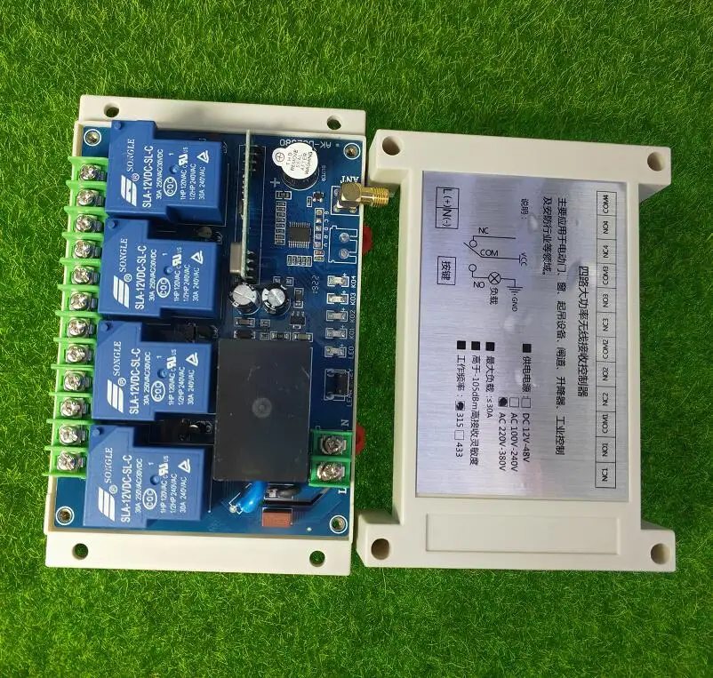 Imagem -03 - Controle Remoto sem Fio ac 220 v 250v 380v Canais 30a rf Transmissor Receptor Alternado 30a Controle de Potência Relé 433mhz 315mhz