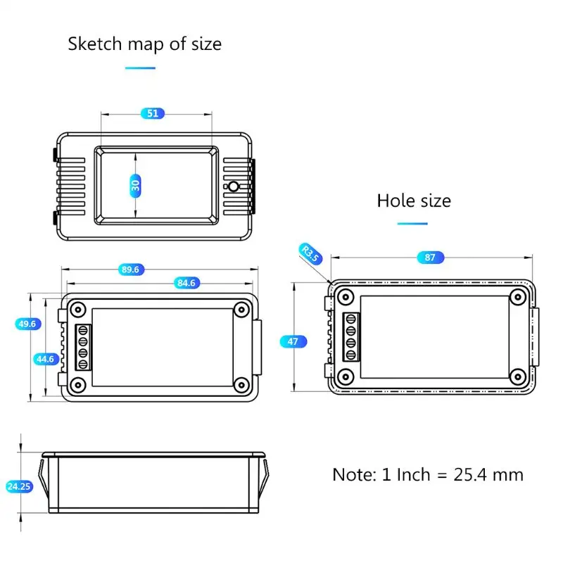 6 in1 Digital AC 80 ~ 260Vsmart power strip monitornapięciowy prąd KWh watometr 100A napięcie, prąd, współczynnik mocy,