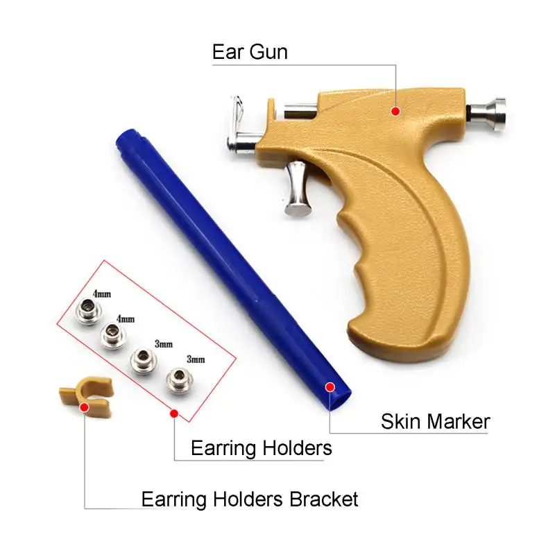 Imagem -05 - Kit de Ferramentas Pistola Piercing Estéril Armas Orelha Studs Kit Unissex Orelha Piercing Máquina Definir Parafuso Prisioneiro da Orelha Lábio Helix Brinco Profissional