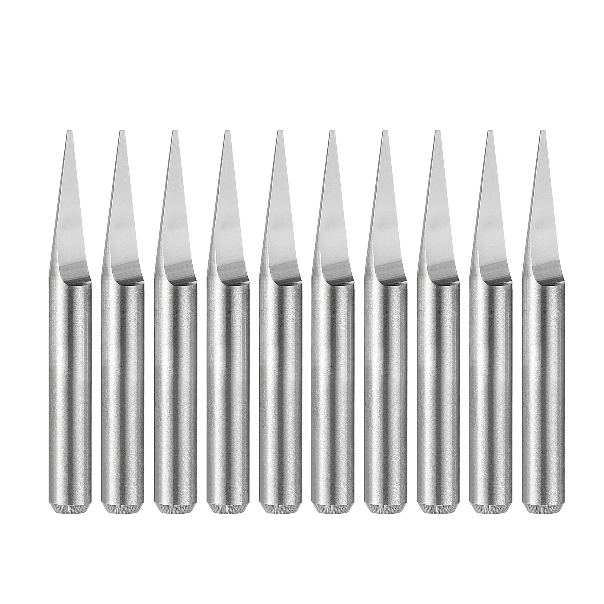 

UXCELL 10Pc Wood Engraving Bit Solid Carbide 1/8" Shank 20 Degree 0.5mm Tip CNC Router Tool for Acrylic PVC MDF PCB Wood Carving