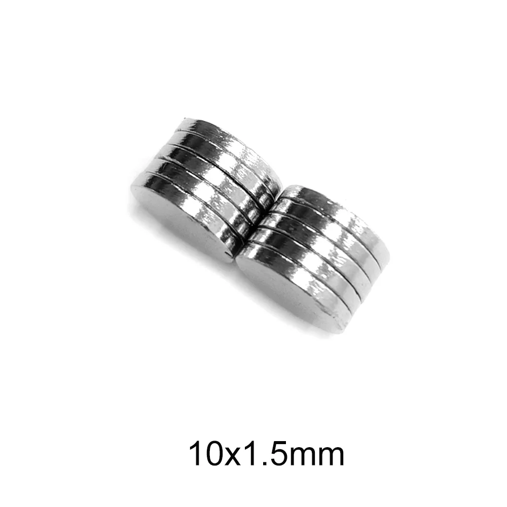 20~600PCS 10x1.5 Rare Earth Magnets Diameter 10x1.5mm Small Round Magnets 10mmx1.5mm Permanent Neodymium Magnets 10*1.5