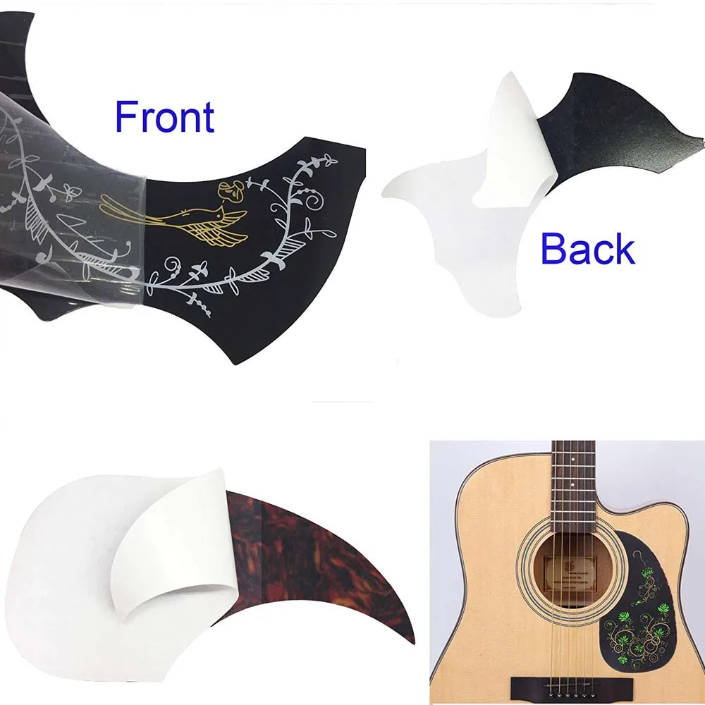 Golpeador de guitarra acústica, placa de rascar autoadhesiva, pegatina de protector de púas, accesorios de golpeador de guitarra acústica Folk