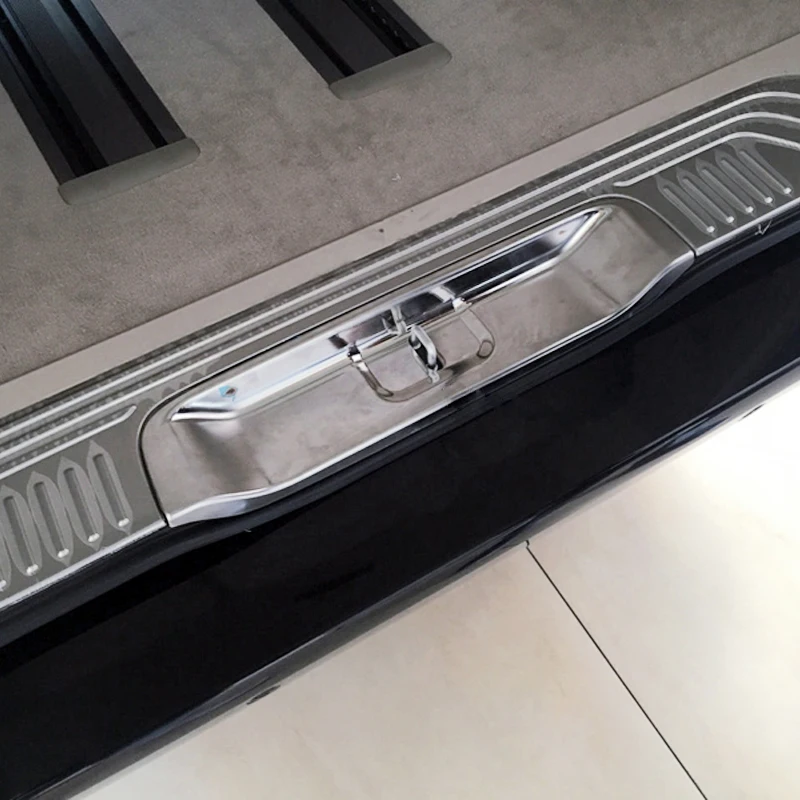 Für Mercedes-Benz Vito V-Klasse W447 2014-2024 Edelstahl Silber Hinten Stamm Innen Außen Stoßstange Platte Schutz Abdeckung Kit – Detail 4