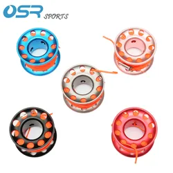 15M/30M Scuba Diving Spool Finger Reel with Stainless Steel Bolt Snap Double Ended Hook SMB Aluminum Alloy Reel