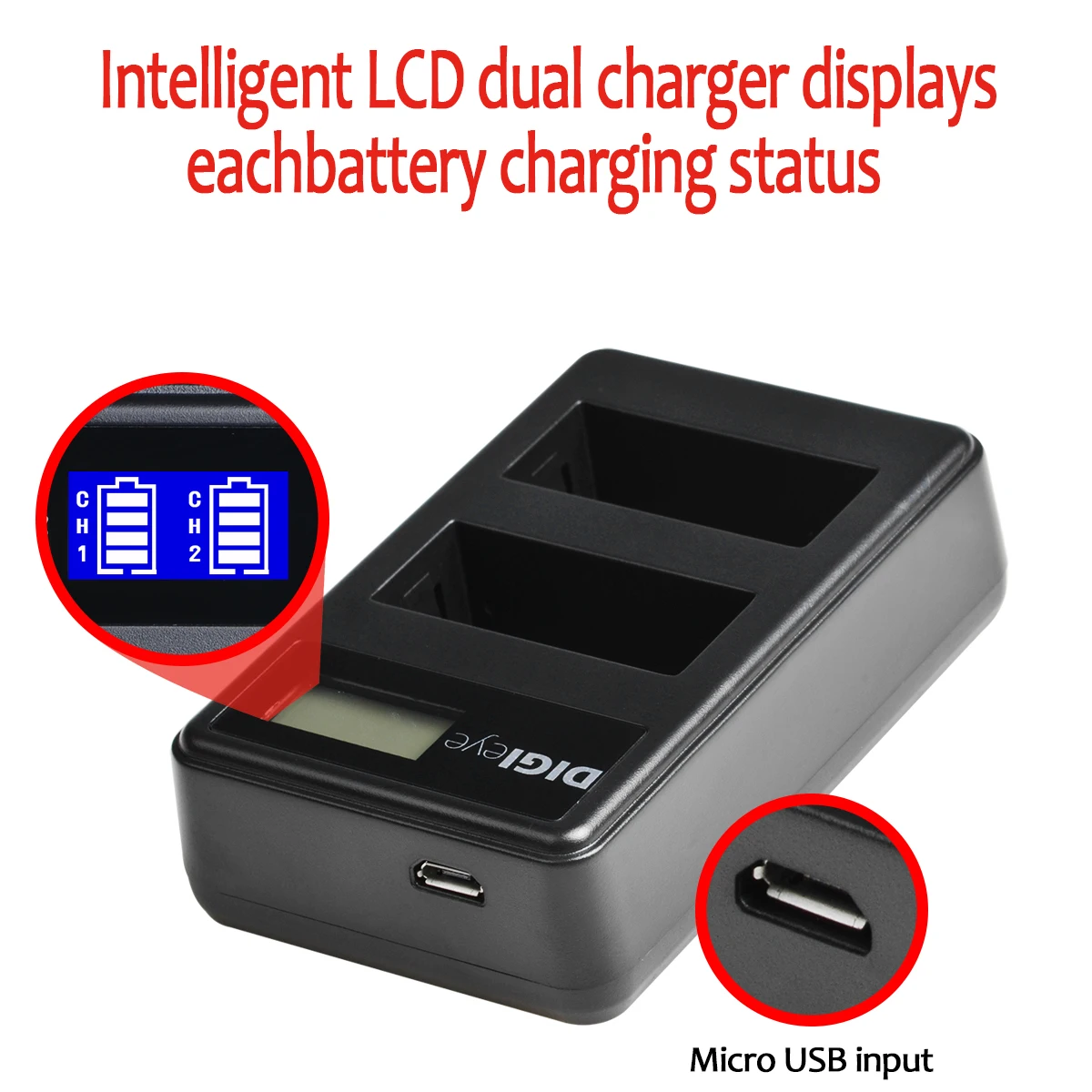 LP-E8 LPE8 Batteries + LCD Dual Charger for Canon Rebel T3i T2i T4i T5i EOS 600D 550D 650D 700D Kiss X5 X4 X6