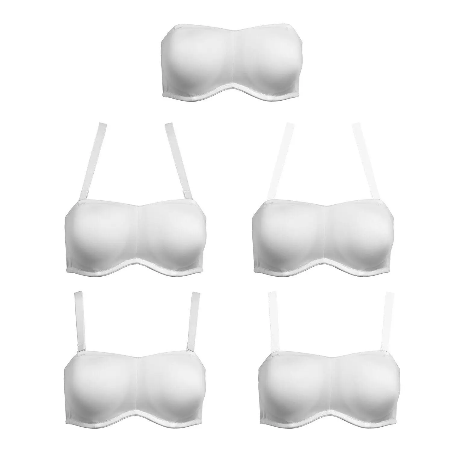 Sujetadores transparentes con tirantes para mujer, sujetador acolchado con aros convertibles ajustables sin tirantes, copas completas A, B, C, D,