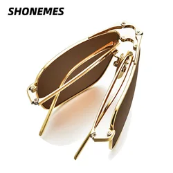 SHONEMES Foldable Polarized Sunglasses Pure Titanium Folding Sun Glasses Easy Carry Classic Driving Shades for Men