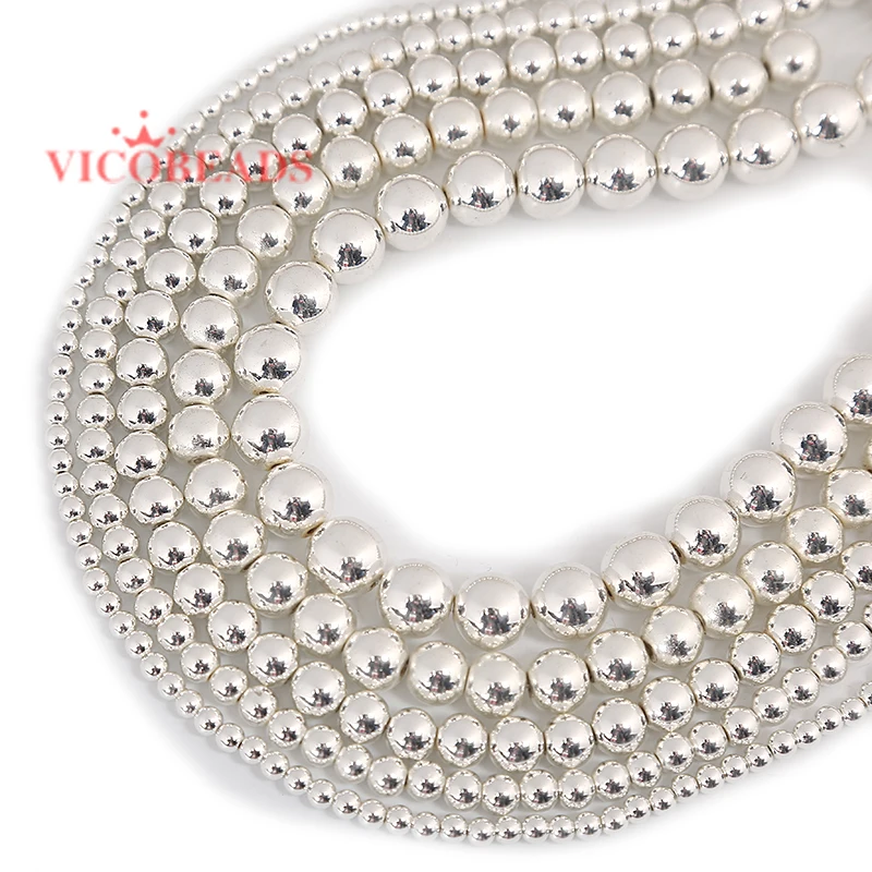 الحجر الطبيعي الأسود ارتفع الذهب الفضة اللون قوس قزح الهيماتيت الخرز 4 6 8 10 مللي متر 15 "لكل ستراند اختيار حجم لصنع المجوهرات