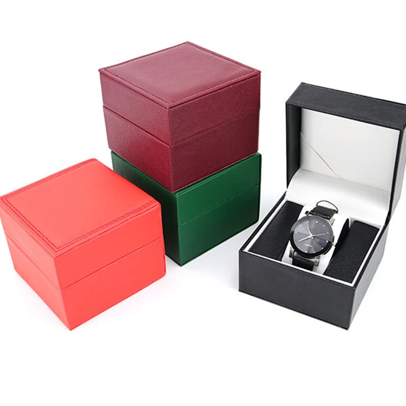 New Style Watch Box Cardboard Gift Gift Box Leather Square High-End Quartz Watch AAA Packaging Box Jewelry Box Christmas Gift
