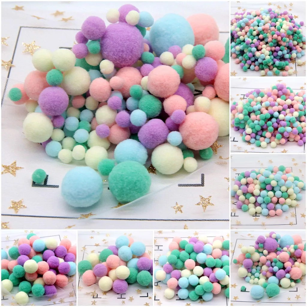 Multi Colors Pompom 8-30mm Pompones Balls for DIY Party Home Garden Wedding Decoration Garment Sewing Kids Toys Accessories 20g