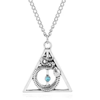 Movie&TV Harried The Deathly Hallows Alloy metal Necklace Pendants Potters Luna Triangle Jewelry gift For women men