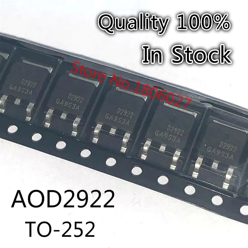 10 PZ/LOTTO AOD2922 D2922 N-channel TO-252 100 V 7A FET