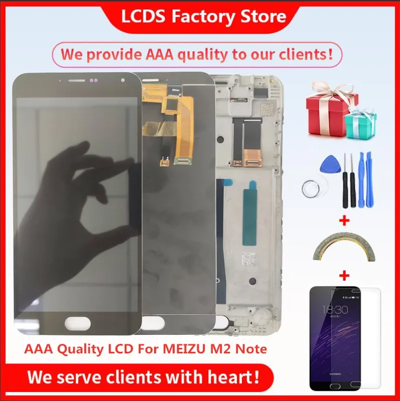 

5.5" AAA Quality LCD For MEIZU M2 Note Lcd With Frame Display Screen+Digitizer Touch Screen For MEIZU M2 Note LCD Display