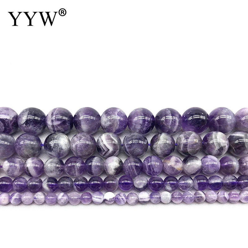 Natural Amethysts Beads Round Polished Beads For Jewelry Making Diy Bracelet Necklace Material 4/6/8/10 Mm Strand 30-90pcs