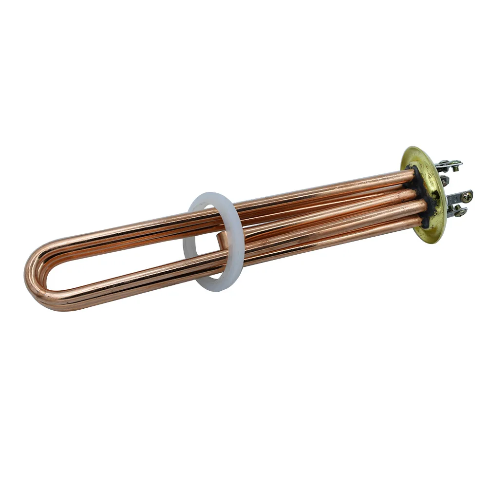 Red Copper Water Heating Element 220V/380V 6KW/9KW/12KW 63mm Ring Flange Diameter Electric Tube Immersion Heater