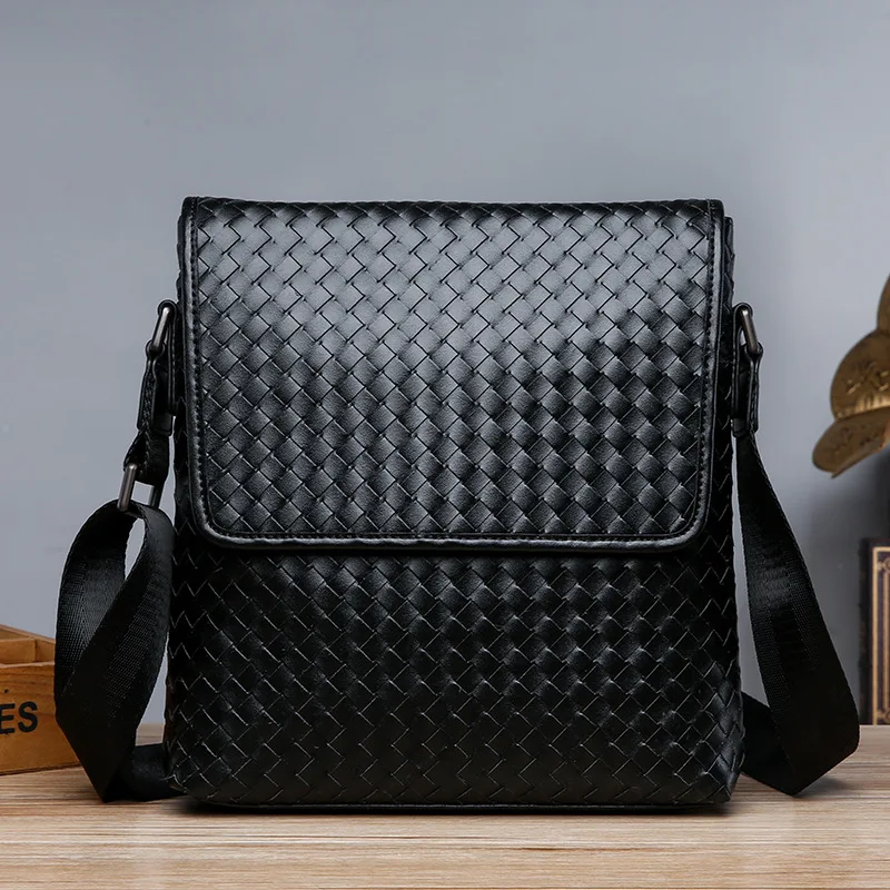 New Fashion Men's Business Shoulder Bag Woven Casual Cross body Bag Male Messenger Bag Travel Bag