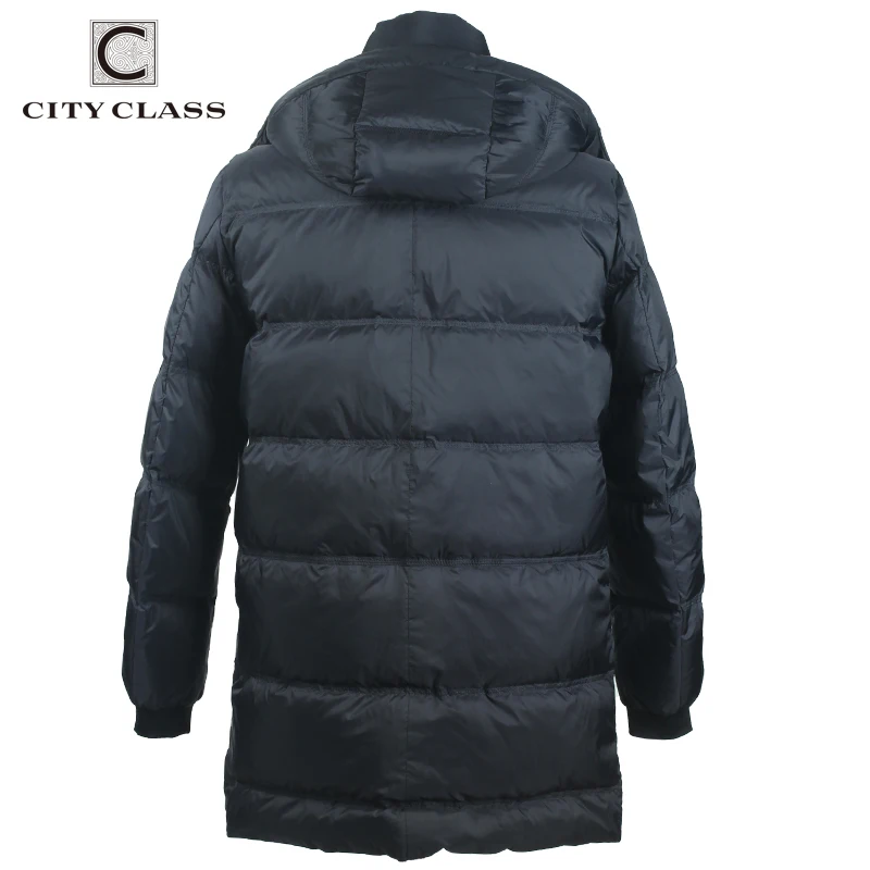 CITY CLASS Casual Fashion Men Long Down Coat New Arrivals Hot Sale Removable Zipper Hood Classic Brand Parkas Outwear for Male