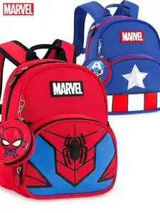 Новый детский рюкзак Disney для мальчиков, детская школьная сумка Капитана Америка, Человек-паук, вместительные подарки