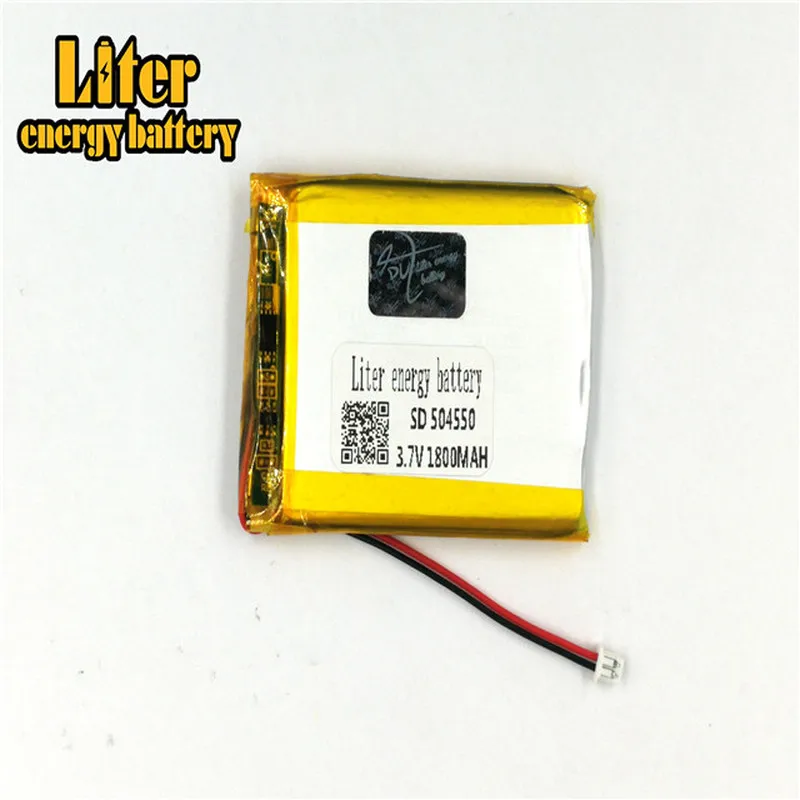 1,25 mm 2-pinowe złącze 3,7 V 504550   1800mah akumulator lipo MP3 MP4 MP5 małe zabawki polimerowa bateria litowa