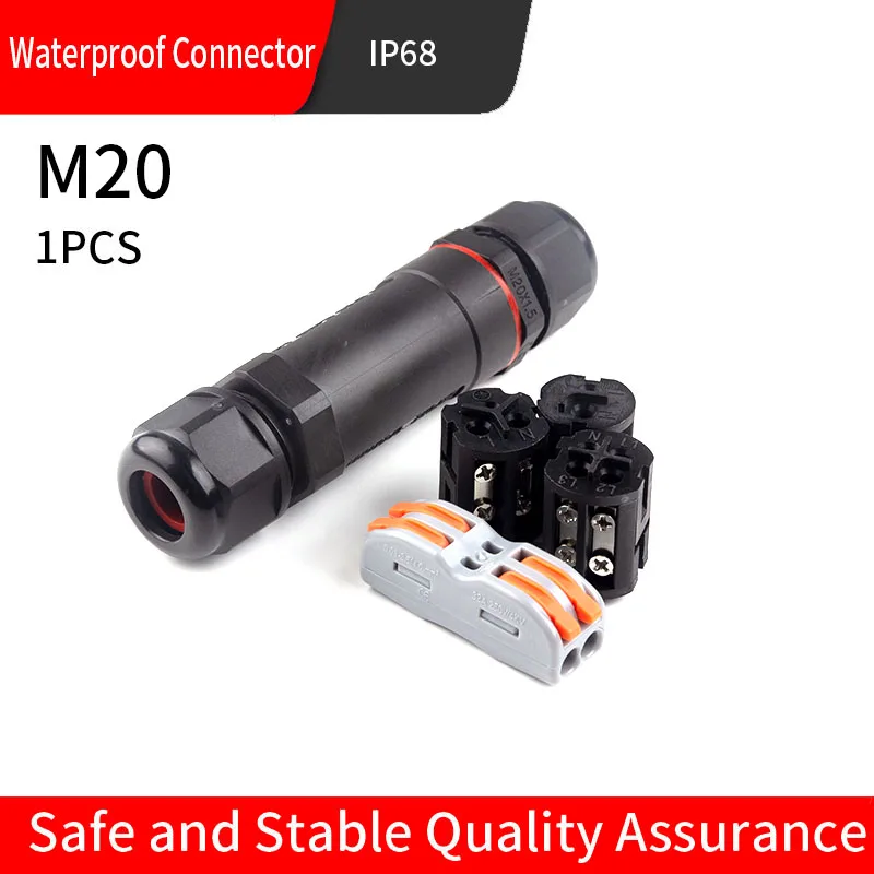 

IP68 Waterproof Connector M20 2/3/4Pin Electrical Terminal Adapter Wire Connector Screw connector LED Light Outdoor Connection