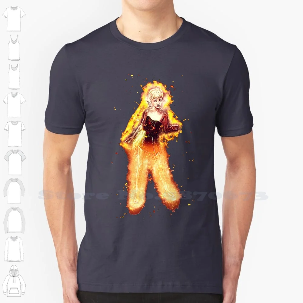 Fee Elf Burning 100% Cotton T-Shirt Fairy Fae Showing Beauty Brownie Nisse Elfin Pixies