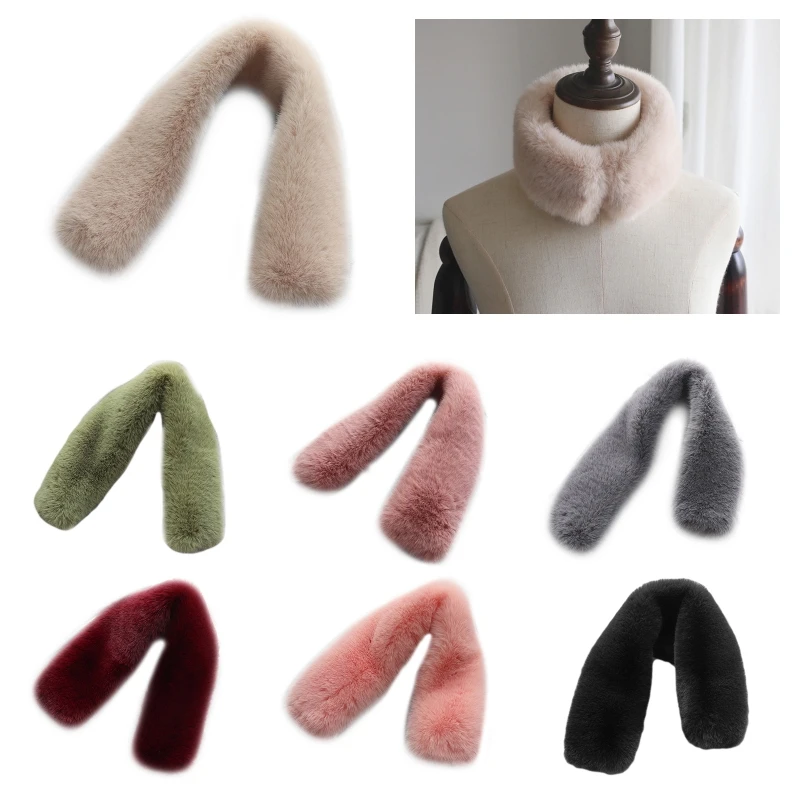 Fleece Neck Warmer  Faux Mink Fur Collar Scarf  Coat Collar Fur Soft Plush Girl Scarf Winter Imitation Mink Fur Casual M6CD