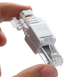 No Crimp Connectors Ethernet Cable Tool-less Crystal Head Plug CAT6 RJ45 Connector